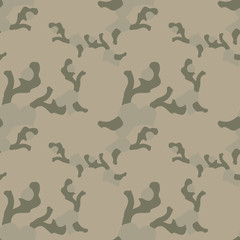UFO military camouflage seamless pattern in different shades of beige and green colors