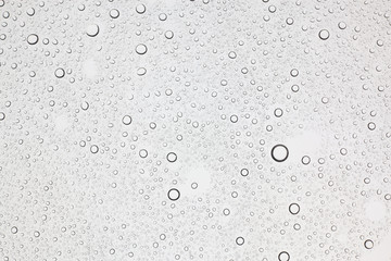 Rain droplets on glass background, Water drops on glass.
