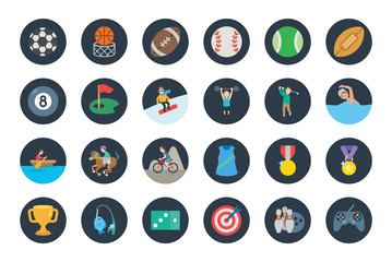 All type of sports, recreation, fitness emojis, emoticons, stickers. Games, horse riding, rider, soccer, football balls, mountain biking symbols, vector illustration icons, concept, set, collection