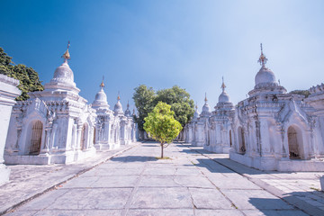 Buddha temple in the sunset dawn