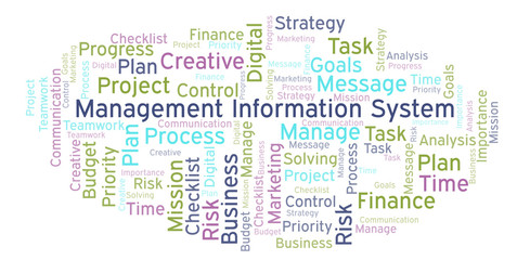 Management Information System word cloud, made with text only. © sharafmaksumov