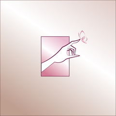 Female hand and butterfly