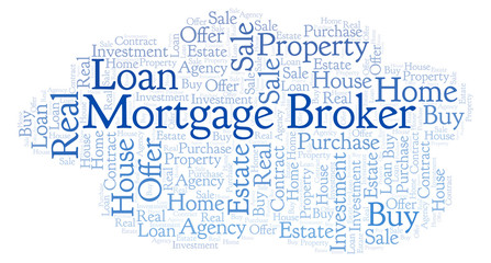 Obraz premium Mortgage Broker word cloud.