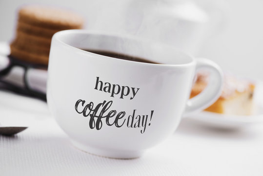 cup of coffee and text happy coffee day