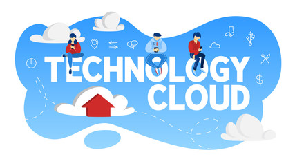 Cloud technology concept. Data storage in the internet