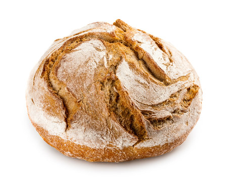 Homemade bread on white