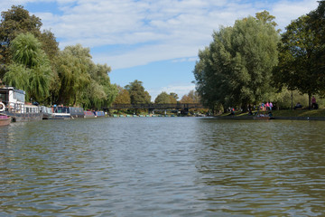 River Cam looking towards Jesus Green in Cambridge, England