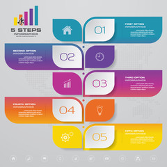 5 steps simple&editable process chart infographics element. EPS 10.