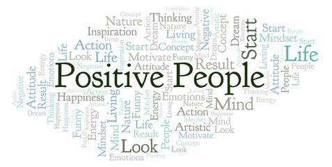 Fototapeta na wymiar Positive People word cloud, made with text only.