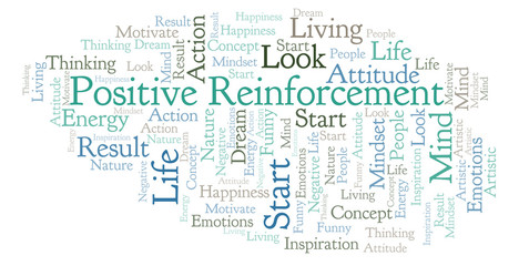 Fototapeta premium Positive Reinforcement word cloud, made with text only.