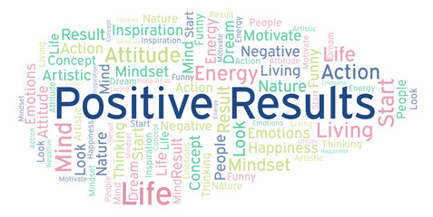 Fototapeta premium Positive Results word cloud, made with text only.