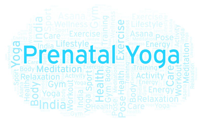 Prenatal Yoga word cloud.