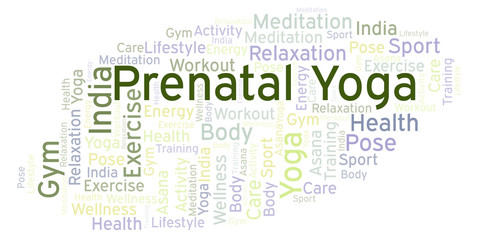 Prenatal Yoga word cloud.