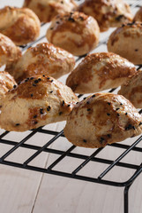 fresh pastry on white background