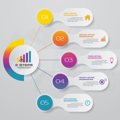 5 steps simple&editable process chart infographics element. EPS 10.