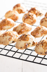 fresh pastry on white background