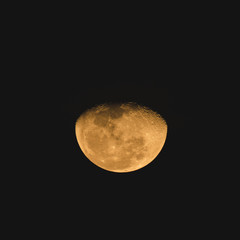 Large red moon with a black sky