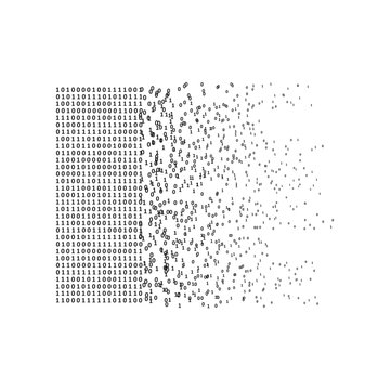 Artificial intelligence and machine learning. Abstract digital code visualization. Big data code representation. Stream of encoded data.