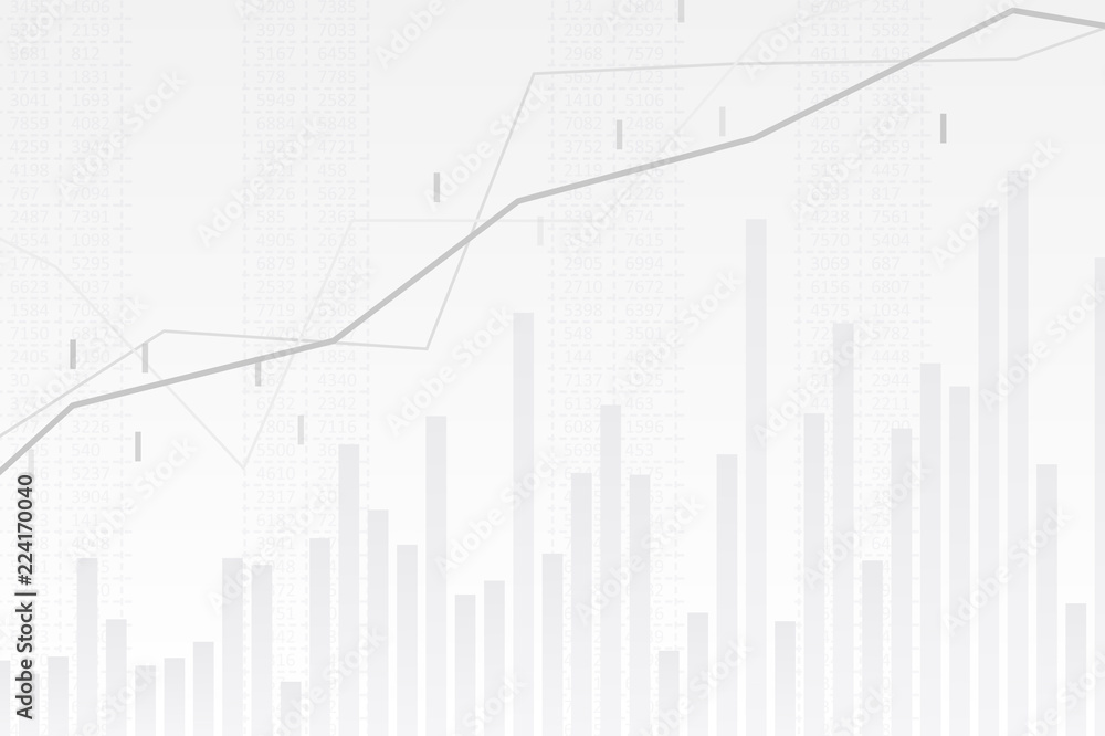 Poster abstract infographics visualization. business chart graph with three lines of increase. futuristic n