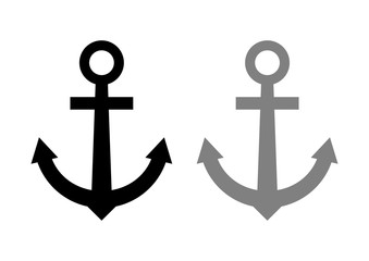 Anchor vector icons on white background