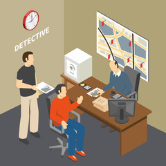 Law Justice Isometric Composition 