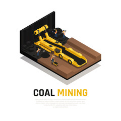 Coal Mining Isometric Composition
