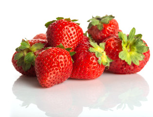 Strawberries isolated on white background