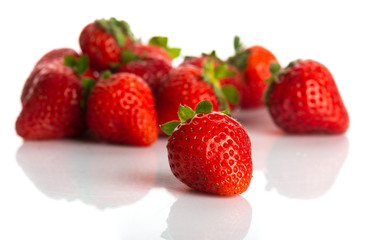 Strawberries isolated on white background