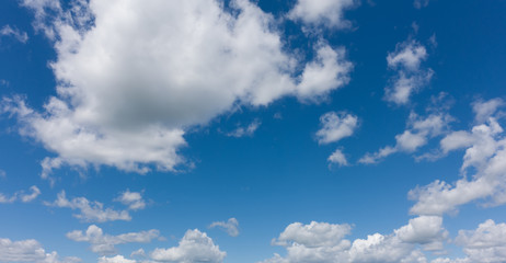Beautiful panorama of blue sky with clouds.