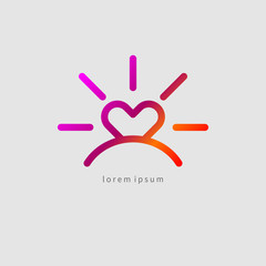 sun in shape of heart