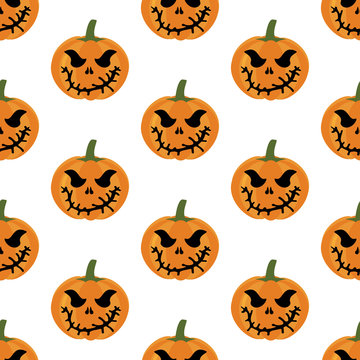 Halloween pumpkin seamless pattern