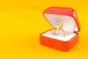 Ring box with question mark