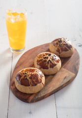 fresh pastry on white background