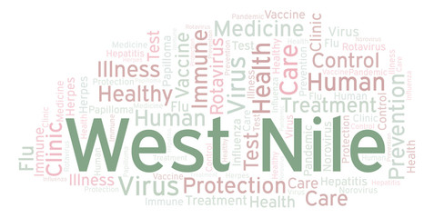 Fototapeta premium West Nile word cloud, made with text only.