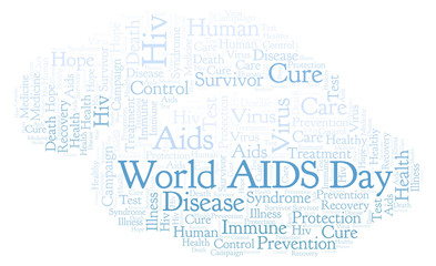 Fototapeta premium World AIDS Day word cloud, made with text only.