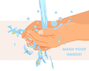 Fototapeta premium Washing hands removes bacteria