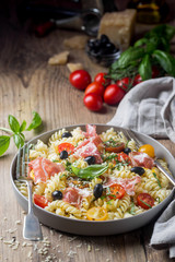 Italian fusilli spiral pasta