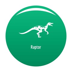 Raptor icon. Simple illustration of raptor vector icon for any design green