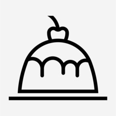 Outline pudding cake pixel perfect vector icon