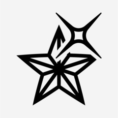 Obraz premium Outline Christmas Star pixel perfect vector icon