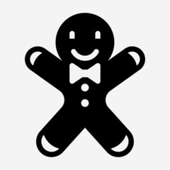 Glyph gingerbread pixel perfect vector icon