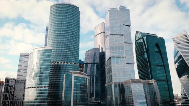 Skyscrapers of Moscow Business Center City Aerial view