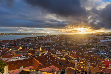 Naklejka premium Lisbon Portugal cityscape