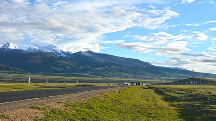 Obraz premium landscape with road and clouds