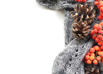 Christmas composition frame Flat lay, top view, copy space