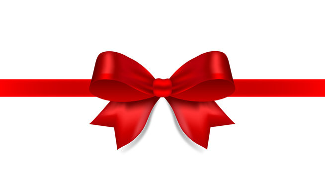 Red bow with ribbon