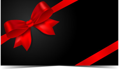 Red bow with ribbon