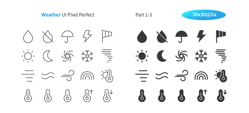 Weather UI Pixel Perfect Well-crafted Vector Thin Line And Solid Icons 30 2x Grid for Web Graphics and Apps. Simple Minimal Pictogram Part 1-3
