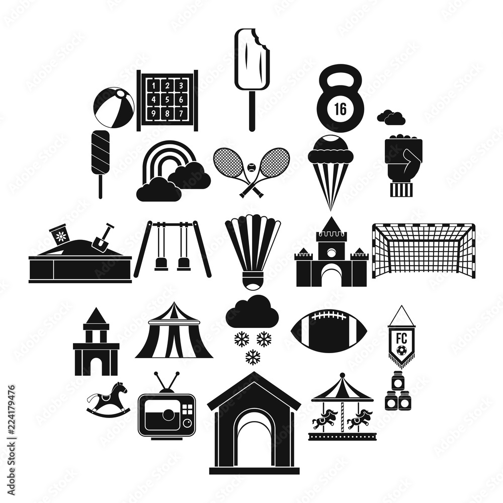 Poster children walk icons set. simple set of 25 children walk vector icons for web isolated on white backg