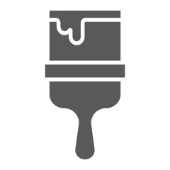 Paint brush glyph icon, tool and repair, painter sign, vector graphics, a solid pattern on a white background.